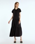 SIXDO G-Black Raw Loose Dress for Women